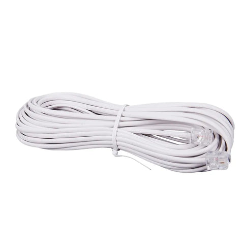 10m RJ11 Telephone Extension Cable Connector, White - 1 Piece