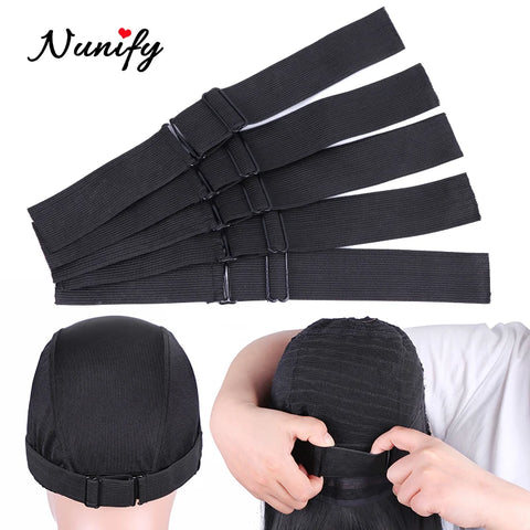 5pcs Adjustable Elastic Bands for Wig Making - Black Wig Accessories Wholesale