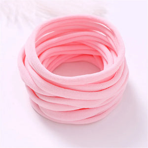 10-Pack Traceless Nylon Stretch Headbands for Newborns & Kids - Elastic Baby Hair Accessories