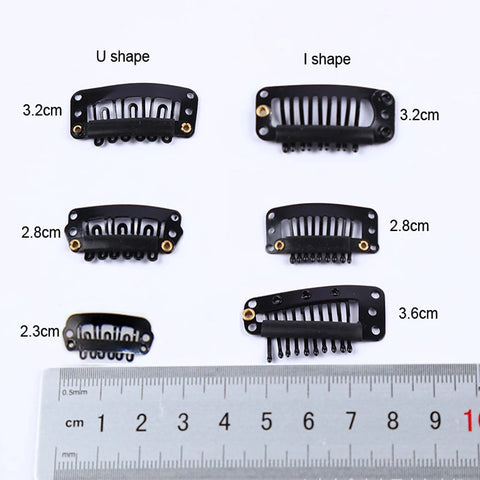 50pcs Black Brown Wig Clips 2.3cm-3.6cm Snap Clips for Hair Extensions, Wefts, and Styling