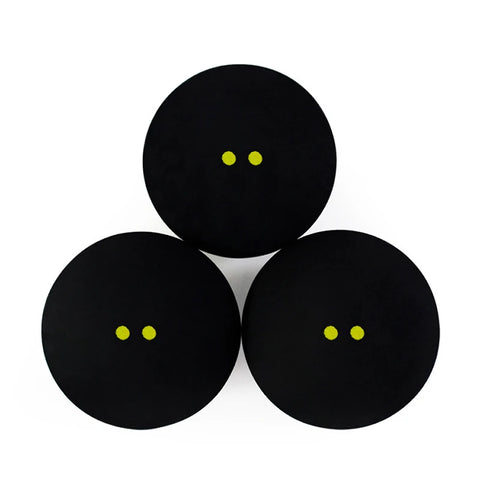 Double Yellow Dot Squash Balls 2-Pack | Rubber Racquet Training Balls for Speed & Precision