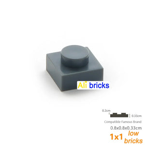 100pcs 1x1 Building Block Plates for Kids DIY Brick Sets STEM Learning Toy