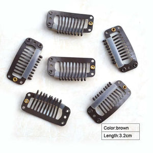 100pcs Hair Extension Clips 3.2cm 9-Teeth - Manganese Steel Salon & DIY Use