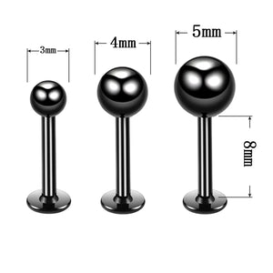 1 Pair Titanium Steel Stud Earrings Small Ball Screws Lip Piercing Body Jewelry for Men