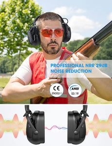 Upgraded Bluetooth Noise Reduction Ear Muffs, 29dB NRR/36dB SNR Hearing Protection, Adjustable Headphones Ear Defender