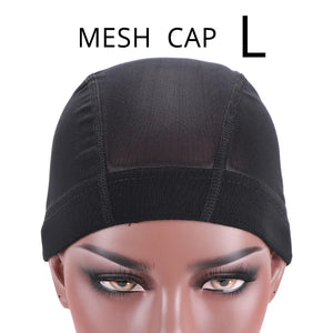 1 Piece Stretch Hairnet Mesh Dome Wig Cap Black Weaving with Elastic Band for Wig Making Sizes S M L
