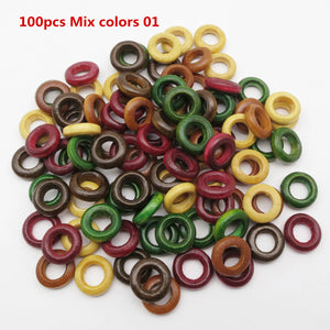 100pcs Large Hole Wooden Beads for Jewelry, Dreadlocks, Hair Braids, Crafts Wholesale