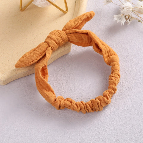 Baby Bow Knot Headband: Solid Color Elastic Turban Headwrap for Kids