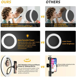 10" LED Ring Light with Phone Holder for Makeup, TikTok, YouTube, Video, Live Streaming