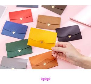 10 Pack Color Retro Bronzing Mini Envelopes 10.5x7cm - Iridescent Paper for Love Letters & Invitations