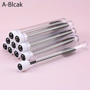 10-Pack Pink Eyelash & Brow Spoolie Brushes: Reusable for Extensions & Mascara