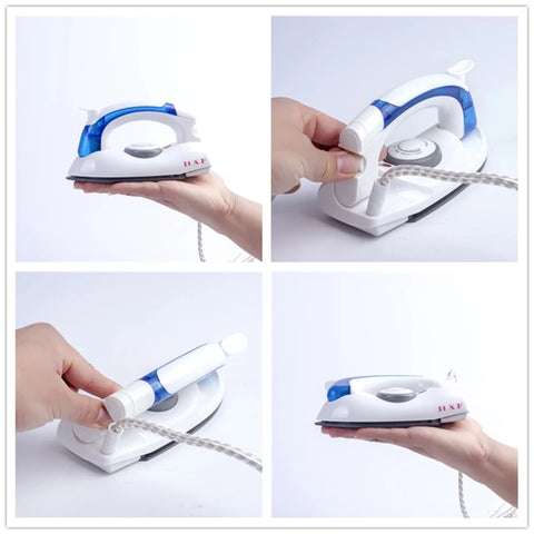 Compact Portable Mini Handheld Electric Steam Iron with Folding Handle and 3 Heat Settings for Home and Travel