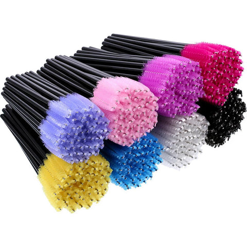 100-Pack Disposable Micro Brushes for Eyelash Extensions, Brows & Makeup
