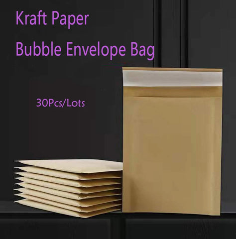 30-Pack Kraft Bubble Mailers, 12 Sizes, Padded Shockproof Envelopes for Shipping