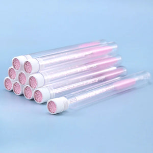 10-Pack Pink Eyelash & Brow Spoolie Brushes: Reusable for Extensions & Mascara