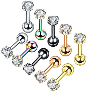 1 Pair Titanium Steel Stud Earrings Small Ball Screws Lip Piercing Body Jewelry for Men