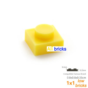 100pcs 1x1 Building Block Plates for Kids DIY Brick Sets STEM Learning Toy
