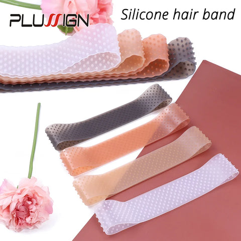 Elastic Silicone Grip Band for Wigs – Non-Slip, 4 Colors, Small Headband, Transparent Wig Holder