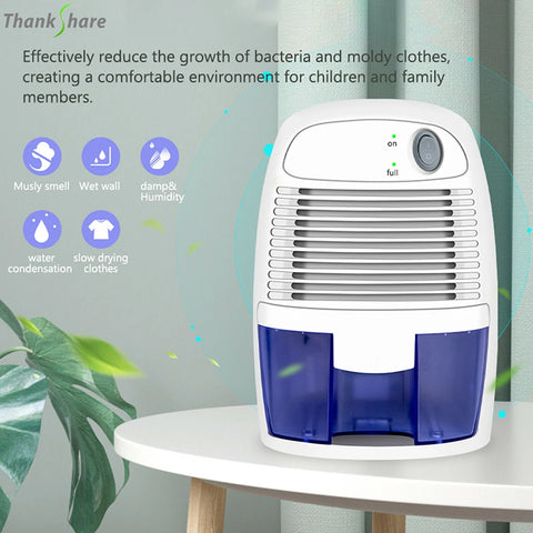 Compact Home Dehumidifier 500ml, Moisture Absorber Air Dryer for Bedroom, Kitchen, Office