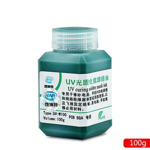 100g Green UV Solder Mask Ink for PCB Circuit Board Protection - Prevent Corrosion & Arcing, SMD Solder Paste Flux