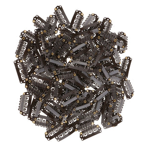 100pcs 28mm Metal Hair Snap Clips for Extensions, Wigs, Wefts, U-Shape Clip-on Hairpieces