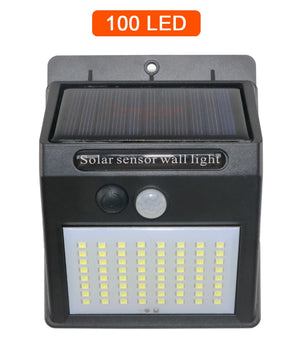 100 LED Solar Motion Sensor Street Light, Sunlight Control, 3-Sided, Outdoor Yard Path Home Garden Lamp