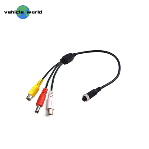 4-Pin Aviation Female Connector RCA DC AV Car Camera Adapter Cable