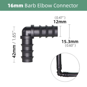 10-Pack 16mm Hose Connectors for 1/2" Drip Irrigation Watering Systems