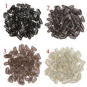 100pcs 28mm Metal Hair Snap Clips for Extensions, Wigs, Wefts, U-Shape Clip-on Hairpieces