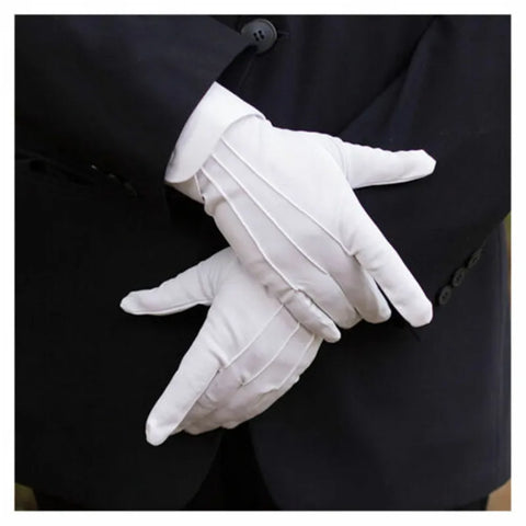 Adult White Formal Gloves for Tuxedo, Party, Dance, Magic Show, Jewelry Care, Unisex