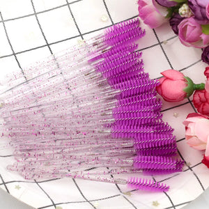 100-Pack Disposable Mascara Wands & Brow Brushes for Makeup Professionals
