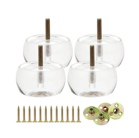 4pcs Transparent Acrylic Furniture Legs for Sofa, Cabinet, Stool, Bedside Table Replacement Accessories