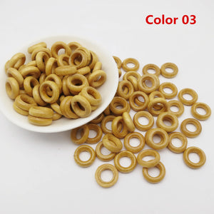 100pcs Large Hole Wooden Beads for Jewelry, Dreadlocks, Hair Braids, Crafts Wholesale
