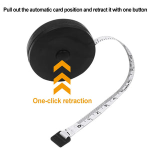 1.5m 60in Black Double Sided Auto Retractable Sewing Measuring Tape Flexible Tool