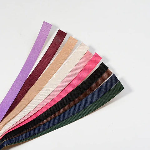 25yd Colorful Grosgrain Ribbon Strips for Headband Ends, 25-Yard Adhesive Ribbed Tape for DIY Hair Accessories