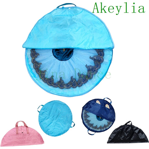 Blue Waterproof Ballet Tutu Bag with Zippers, Pink Canvas, Flexible & Foldable Dance Bag for Tutus