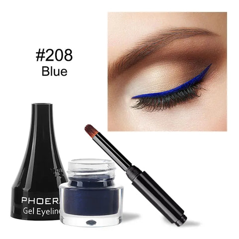 10-Color Waterproof Gel Eyeliner Set with Brush - Long-Lasting Eye Makeup Kit