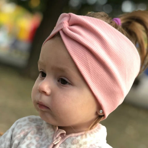 Cute Twisted Knot Baby Headband Elastic Turban Hairband Solid Colors Kids Hair Accessories