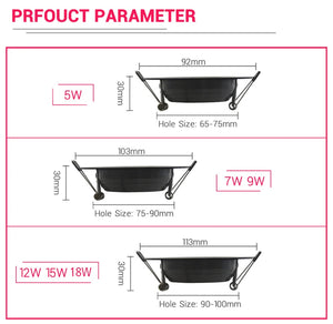 10-Pack LED Downlight Waterproof IP65 Black Shell 5W-18W Cold/Warm/Natural White Spot Lamp 220V/230V Indoor Lighting