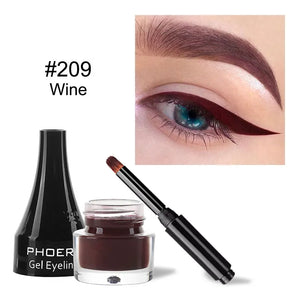 10-Color Waterproof Gel Eyeliner Set with Brush - Long-Lasting Eye Makeup Kit
