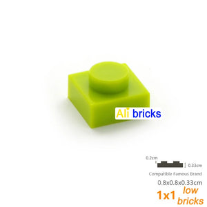 100pcs 1x1 Building Block Plates for Kids DIY Brick Sets STEM Learning Toy