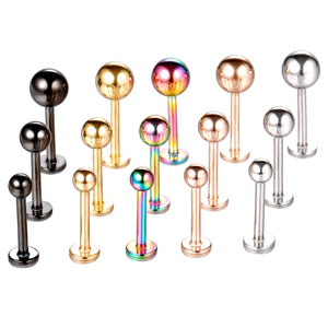 1 Pair Titanium Steel Stud Earrings Small Ball Screws Lip Piercing Body Jewelry for Men