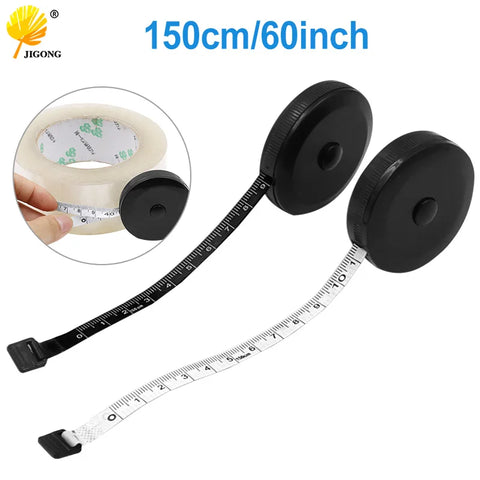 1.5m 60in Black Double Sided Auto Retractable Sewing Measuring Tape Flexible Tool