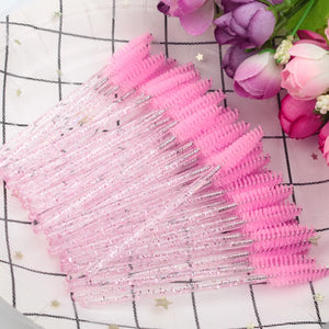 100-Pack Disposable Mascara Wands & Brow Brushes for Makeup Professionals