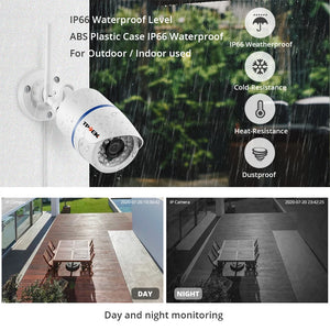 1080p HD Outdoor WiFi IP Camera, Wireless Security Surveillance, Waterproof Bullet Cam, 4MP Video, Home Monitoring