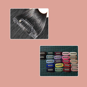 100pcs Hair Extension Clips 3.2cm 9-Teeth - Manganese Steel Salon & DIY Use