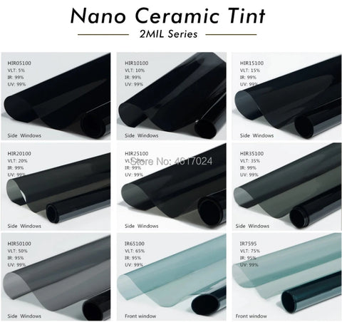 50cm x 300cm Nano Ceramic Window Tint Film, High Heat Resistant, Solar Protection for Car Glass