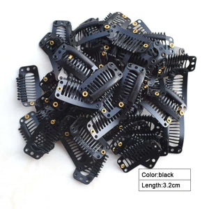 100pcs Hair Extension Clips 3.2cm 9-Teeth - Manganese Steel Salon & DIY Use