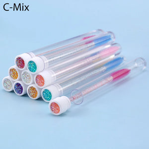 10-Pack Pink Eyelash & Brow Spoolie Brushes: Reusable for Extensions & Mascara