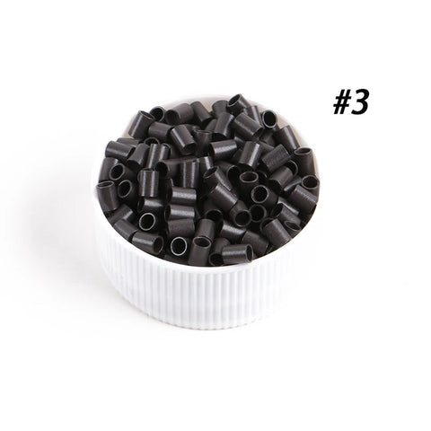 Dark Brown Mini Euro Micro Links for Hair Extensions 1000pcs 3x2.4x4mm